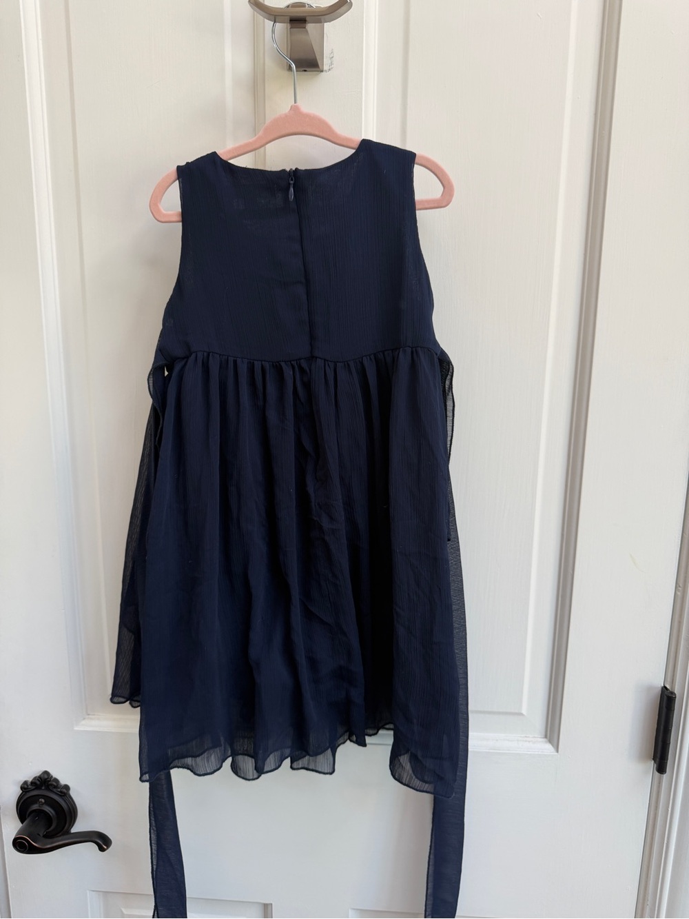 NWOT Bold Dream Girls 4 Sleeveless Navy Blue Formal Tiered Chiffon Party Dress - Picture 5 of 5